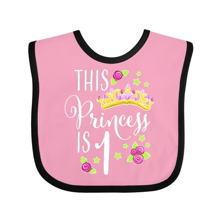 

Inktastic This Princess is One- First Birthday Gift Baby Girl Bib