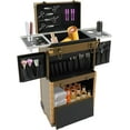 thumbnail image 3 of Rolling Lockable Makeup Train Case with 4 Wheels, Professional Hairdressing Trolley Organizer for Beauty Salons, 3 of 7