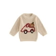 thumbnail image 2 of Aojekbee Toddler Girls Boys Sweater Halloween Clothes Car Pumpkin Embroidered Long Sleeve Kids Pullovers Fall Tops, 2 of 10