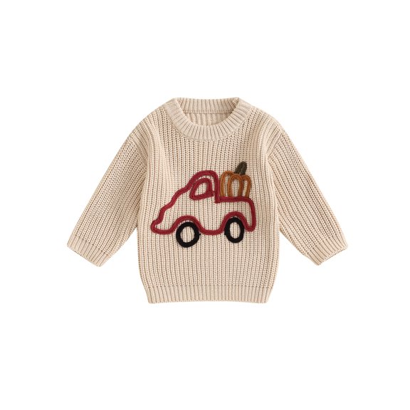 Toddler Baby Boy Girl Halloween Sweater Knit Chunky Pumpkin Sweaters Oversized Pullover Sweatshirt Tops Fall Winter Clothes