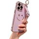 thumbnail image 1 of Funda para iPhone 14 Pro Max para mujer, cubierta con cara sonriente con revestimiento de brillo brillante con correa y protección para lente de cámara, funda para teléfono con par, 1 of 5