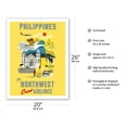 thumbnail image 2 of Phillippines - Fly Northwest Orient Airlines - Vintage Airline Travel Poster c.1950’s - Fine Art Matte Paper Print (Unframed) 20x26in, 2 of 4