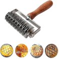 thumbnail image 1 of Stainless Steel Dough Lattice Top Cookie Pie Pizza Bread Pastry Crust Roller Cutter,wood Handle, 1 of 4