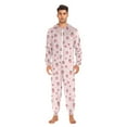 thumbnail image 5 of Adult Christmas Onesie Pink Strawberry Heart Adult Zipper One-Piece Pajamas Unisex Pajamas with Pockets, 5 of 6