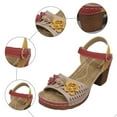 thumbnail image 6 of Dakaela Wedges Sandals for Women Dressy 2025 Open Toe Chunky Heeled Flower Shoes with Arch Support, 6 of 8