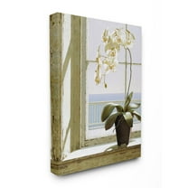 Stupell Industries White Orchid in Window Realistic Coastal Painting Canvas Wall Art Design by Zhen-Huan Lu, 30" x 40"