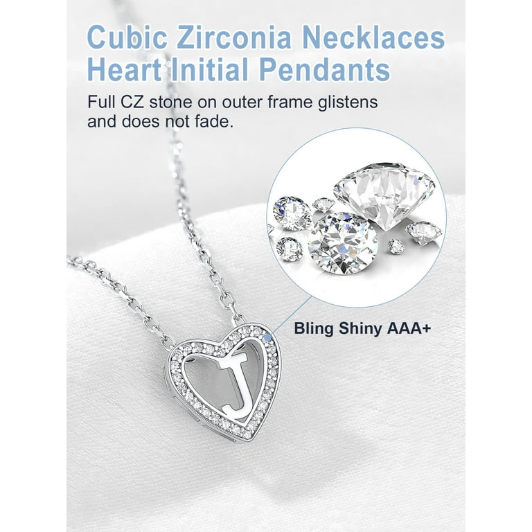 Initial Necklace Warren James Sterling Silver Necklace U7 Heart