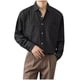 thumbnail image 1 of pstuiky Camisas de manga larga de invierno para hombre, Camisa vaquera de color liso con cuello abatible para hombre, abrigo holgado y fácil de llevar para jóvenes. camisetas de hombre m, 1 of 2