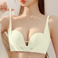 thumbnail image 2 of Swuxness Women's Push Up Bras Solid Color Seamless Front V Neck Side Bulge Soft Support Breathable, 2 of 5
