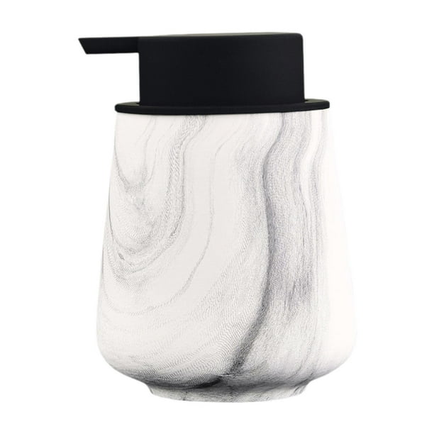 Dispensador de jabón de manos, botella con bomba a presión, recargable, moderno, líquido para platos. Negro blanco