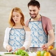 thumbnail image 5 of Pioneer Flower Floral Print Pattern Apron-Garden Aprons for Women with Pockets-Cotton Linen Waterproof Kitchen Cooking Gardening Aprons Adjustable for Kitchen,Cooking,BBQ and Salon 33x27 Inch, 5 of 7