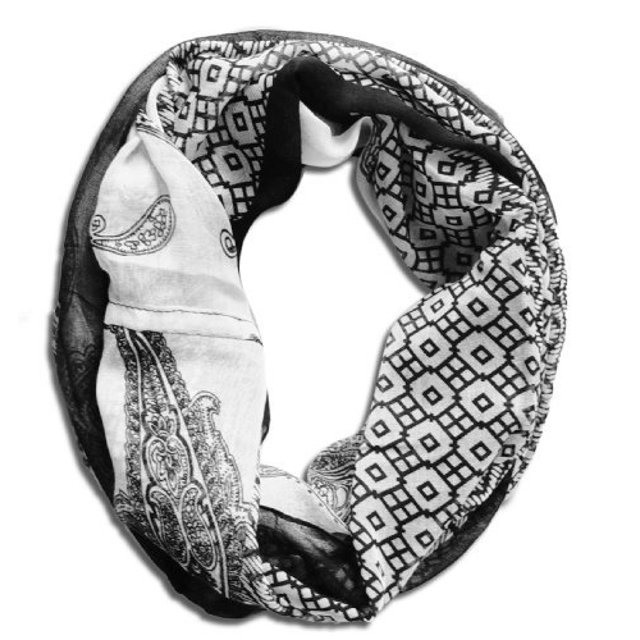 Peach Couture Foulards à Boucle Infini à Imprimé Henné pour Femmes