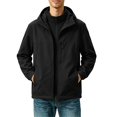 thumbnail image 2 of Sevevn Men 3 In 1 Rain Jacket Detachable Hood Regular Fit Waterproof Shell With Fleece Liner Chest Zip Pocket Side Pockets Elastic Cuffs For Hiking Wear, 2 of 8