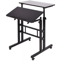 SogesPower 45.3"Max 2 Panels Mobile Adjustable Stand Desk,Black