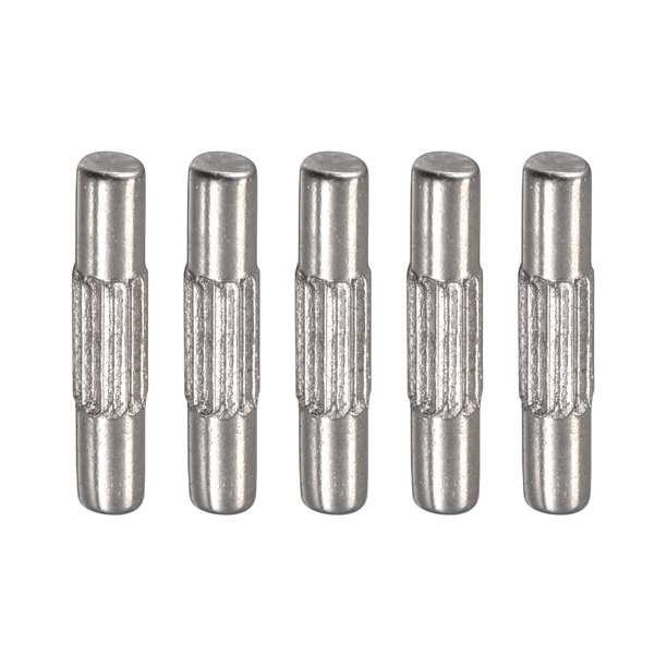 2,5x12mm 304 Inoxidable Acero Espiga Pasadores, 5uds Centro Estriado Plano Chaflanado Extremo Espiga Pasador, Madera Litera Cama Estante Picas Soporte Estantes Fijar Elementos Unique Bargains pasadores