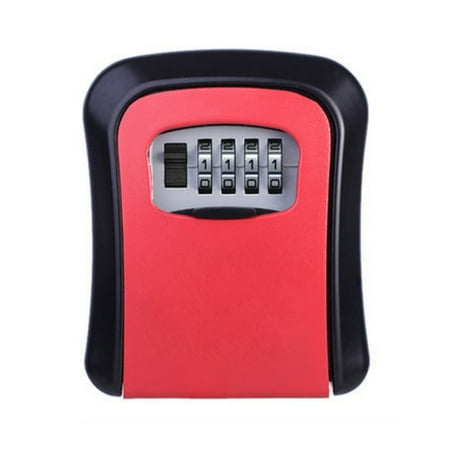 

Storage Lock Box Wall Mounted with Dustproof Cover 4-Digit Combination Password Outdoor Box Resettable Code Holder Hider
