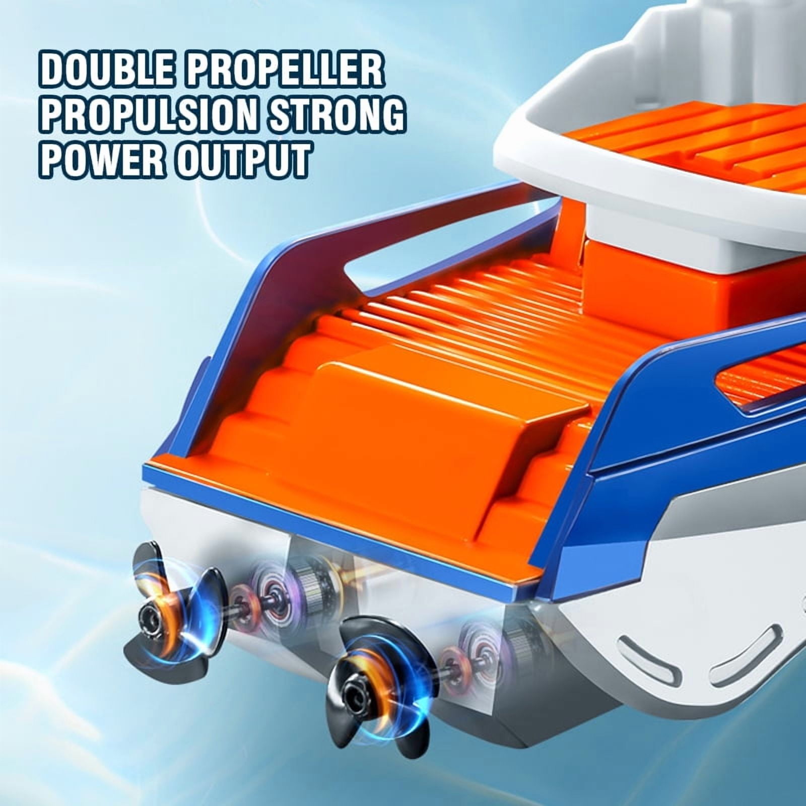 1/32 RC Boat Electric Speedboat Waterproof Racing Toys Boats for Lake & Pool, Birthday Gifts for Kids Boys Girls