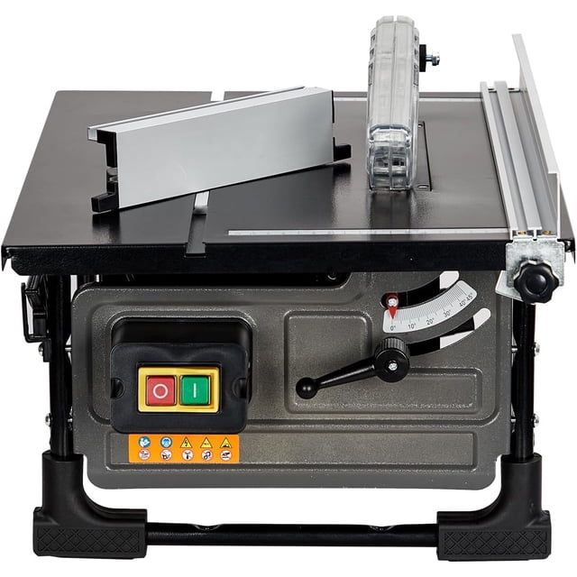 Table Saw for Jobsite 8-Inch 6.7-Amp Copper Motor 3576RPM Cutting Speed 24T Blade Portable Compact DIY Woodworking Kit with Sliding Miter Gauge