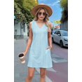 thumbnail image 6 of Womens Summer Dresses Loose Fit V Neck Sleeveless Sundresses Beach Hawaiian Dress with Pockets Light Blue XXL, 6 of 9