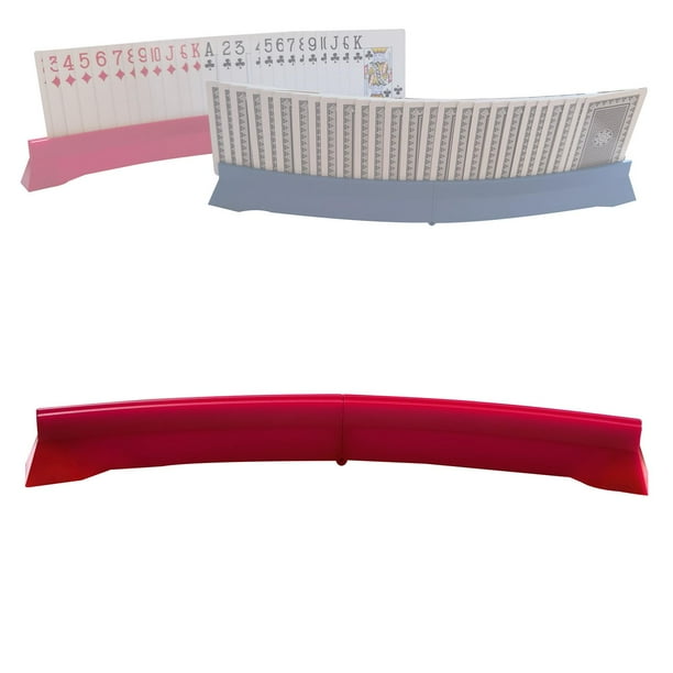 Portatarjetas de póquer Bandejas de puente curvo para noches de juegos de cartas familiares Ayudante de entretenimiento para niños Partes - ROJO