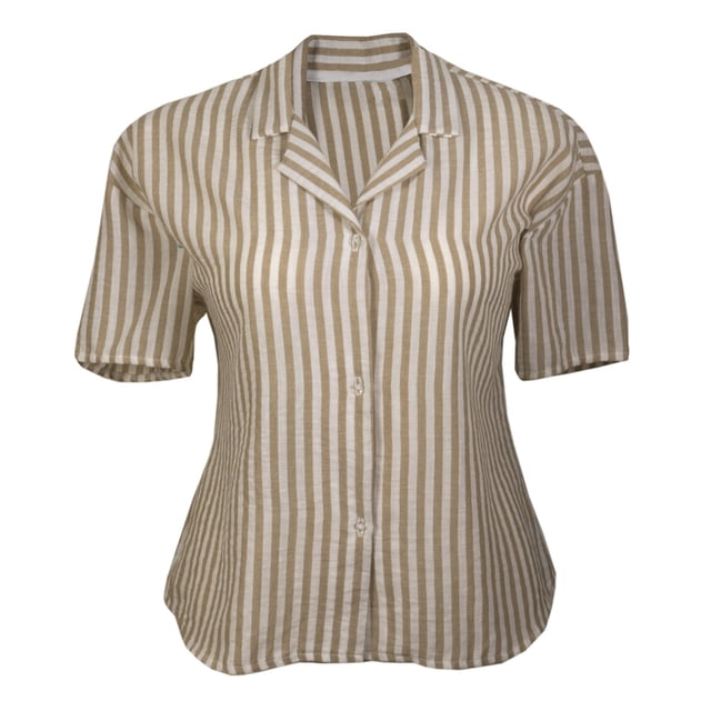 Ropa de Playa George para Dama, tipo Resort con 3 Botones Arena/Blanco Talla CH