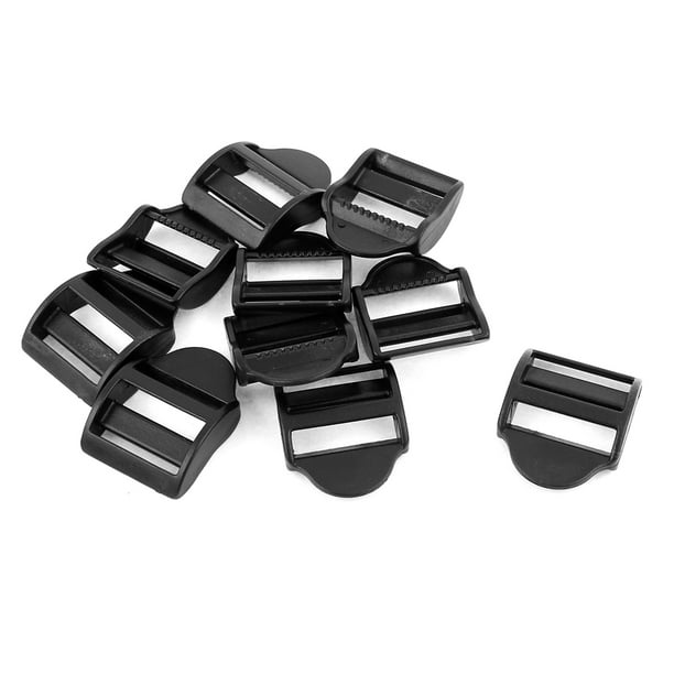 Plastic Ladder Slide Buckles Lock 10 Pcs Black for 2.5cm Bag bing