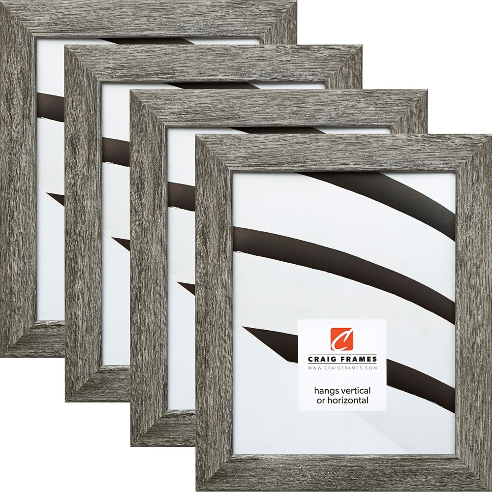 Craig Frames Bauhaus Modern Gray Picture Frame, Set of 4