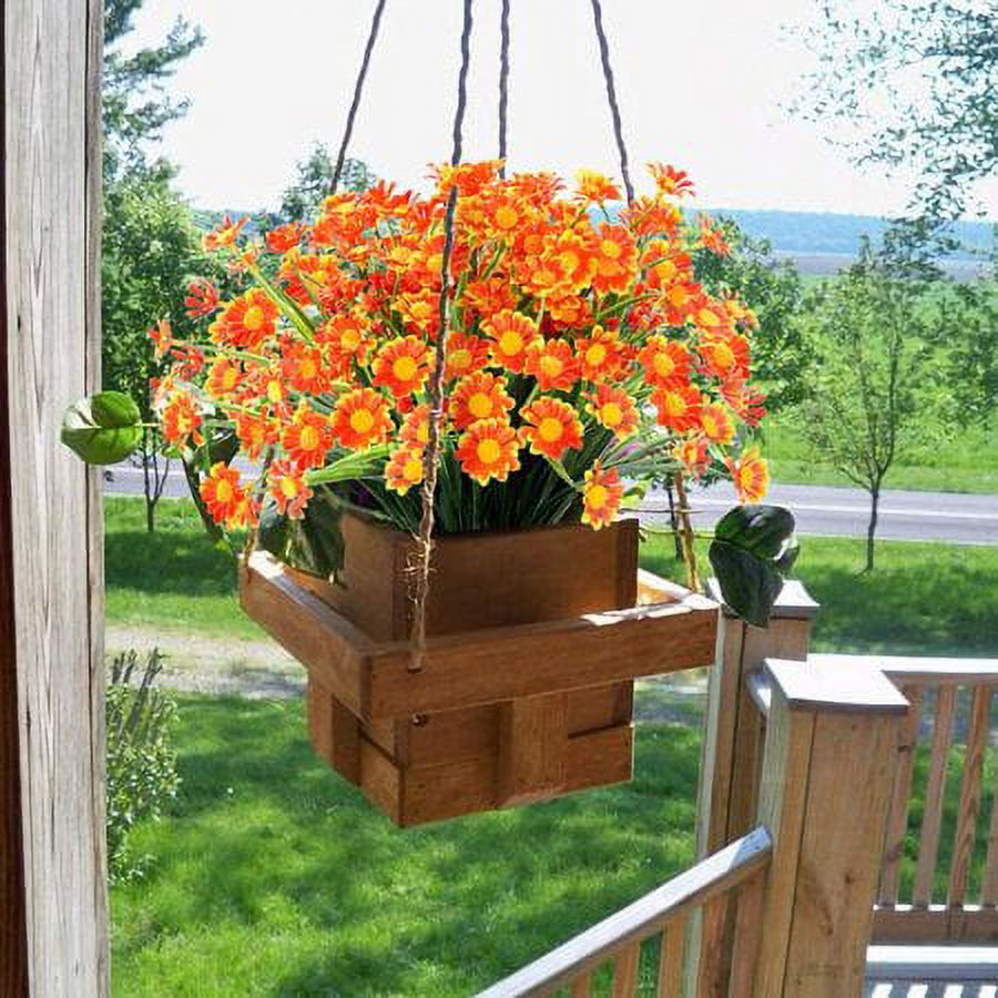 ZOELNIC 12 Bundles Artificial Flowers Outdoor Fake Flowers for Decoration UV Resistant No Fade Faux Plastic Plants Garden Porch Window Box Décor