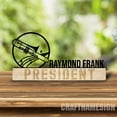 thumbnail image 3 of Craftnamesign Custom Wooden Trombone Instrument Desk Name Plate, Musical Instrument Metal Nameplate, 3 of 5
