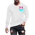 thumbnail image 2 of LEBONYARD Men's Essentials Long Sleeve Crew Tee,Mens Clothing under $10,Men's Printed Long Sleeved Top Long Sleeved Round Neck Top/shirt White S, 2 of 4