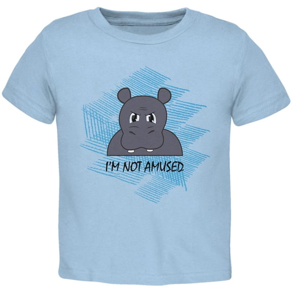 Hippo Not Amused Funny Toddler T Shirt Light Blue Toddler Size 5/6