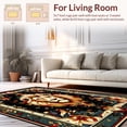 thumbnail image 2 of ODIKA 4'x6' Machine Washable Non-Slip Area Rug, Lion Medallion Glossy Abstract Swirls Redondo Flourishes High Traffic Rug, Gold, 176550, 2 of 7