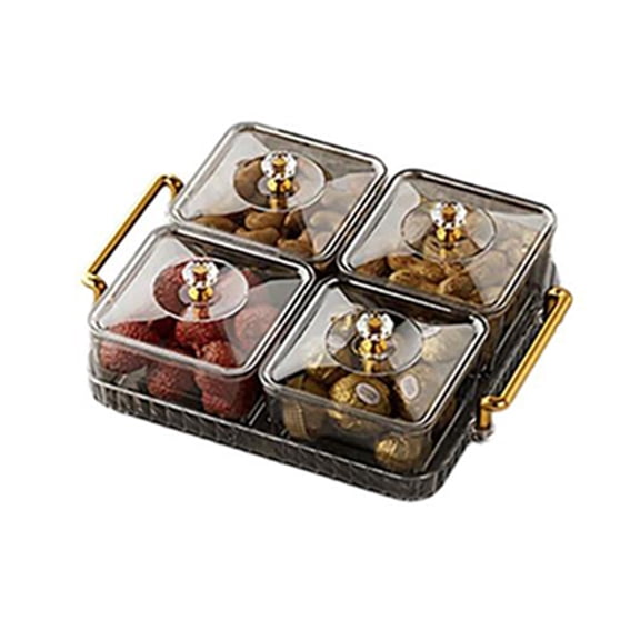 Divided Serving Dishes Removable Snacks Platter Portable Dried Fruit Tray With Lid for Wedding Home Gatherings Holidays