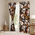 thumbnail image 3 of Homewish Cute Mushroom Floral Curtains Pack of 2 (42x84 Each),Gothic Skull Curtains Blackout,Orange Black Bedroom Curtains For Kids,Ultra Soft Home Decor, 3 of 6