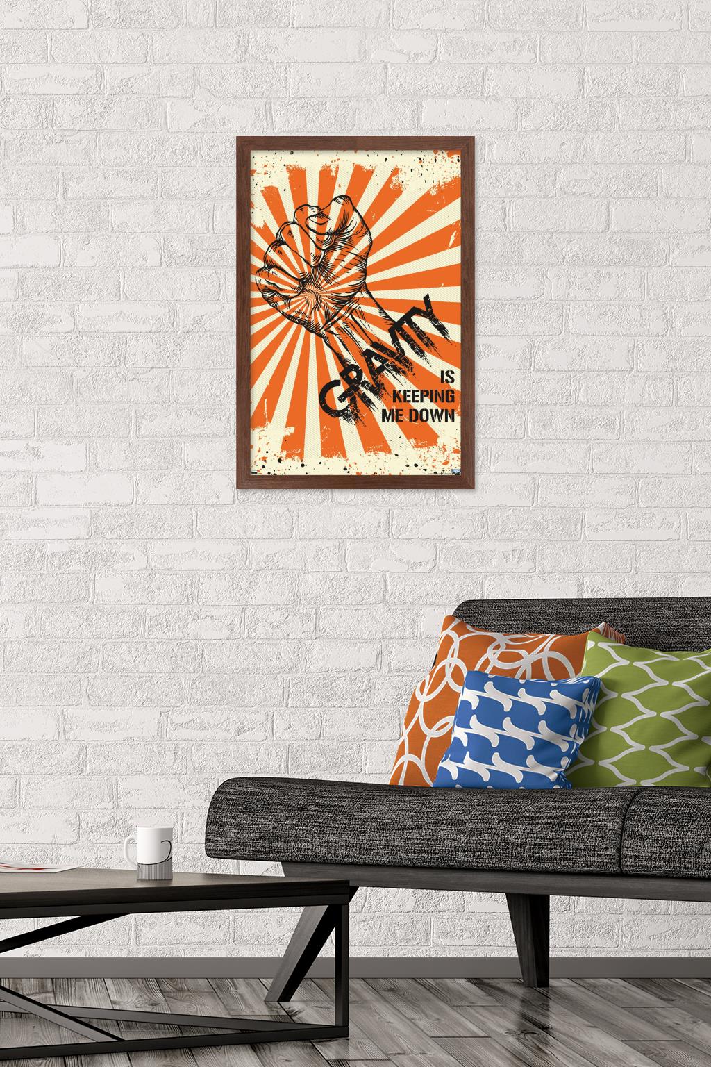 Lunch Hour Productions - Gravity Keeping Me Down Wall Poster, 14.725" x 22.375" Framed