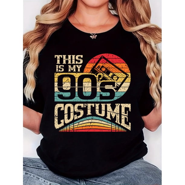Camisetas con diseño gráfico para mujer, playera corta, clásico, estética, ropa de verano de los 90Women'S T-Shirt, "Color Disk 90S" Print, Retro Minimalist Fashion, Round Neck, Casual Comfort, Spo