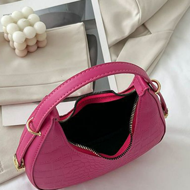 Underarm Bag for Women Women's Small PU Leather Shoulder Bag Fashion  Handbags and Purses (Pink)