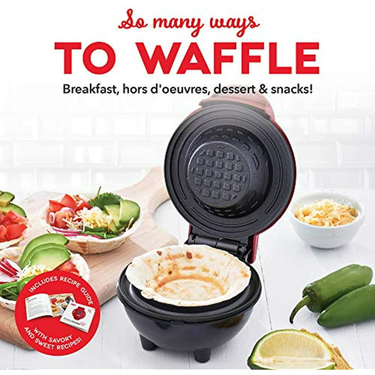 DASH Mini Waffle Bowl Maker for Breakfast Burrito Bowls, Ice Cream and  Other Sweet Desserts, Recipe Guide Included - Black