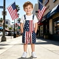thumbnail image 6 of Tisuna USA Anniversary Overalls For Kids Star Striped Print Sleeveless Romper 4Th Of July USA Celebrate 250 Years Freedom Boys And Girls Patriotic Jumpsuit Navy Size 12-13 Years, 6 of 7
