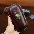thumbnail image 3 of Leather Eyeglass Case Hard Shell Retro Men And Women Sunglasses Nearsighted Glasses Locking clasp Protection Box (Crimson), 3 of 7