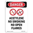thumbnail image 1 of SignMission OS-DS-A-1014-V-1016 10 x 14 Po Signe de Danger OSHA - Acétylène Non Fumeur, 1 of 1