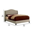 thumbnail image 5 of Benjara Fabric Upholstered California King Bed with Camelback Headboard, Beige, 5 of 5