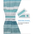 thumbnail image 3 of Teal Nordic Style Stripes Blackout Door Curtains for French, Glass,Front, Back, Patio Door, Turquoise Texture Thermal Insulated Rod Pocket Window Curtain Drapes With Tiebacks 25"x72", 3 of 5