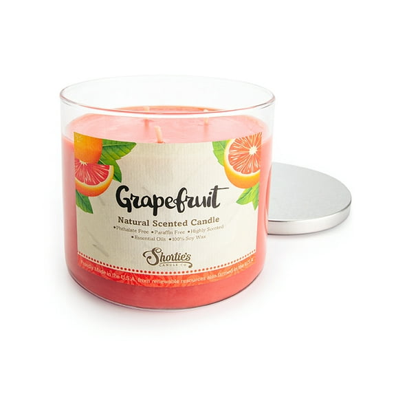 Grapefruit Scented 3 Wick Candle - All Natural - Made with 100% Responsibly Sourced Soy and Essential Fragrance Oils - Phthalate & Paraffin Free, Vegan, Non-Toxic