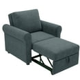 thumbnail image 2 of EUROCO 3-in-1 Sofa Bed Chair, 34" Convertible Sleeper Chair Bed,Adjust Backrest Into a Sofa,Lounger Chair,Single Bed,Modern Chair Bed Sleeper for Adults, Dark Blue, 2 of 6