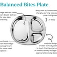 thumbnail image 2 of Stainless Steel Kids Plates | Pediatrician Designed | Balanced Bites Divided Plates for Toddlers | Non Toxic & 100% BPA Free | Dishwasher Safe | Set of 4 (Classic Stainless), 2 of 7