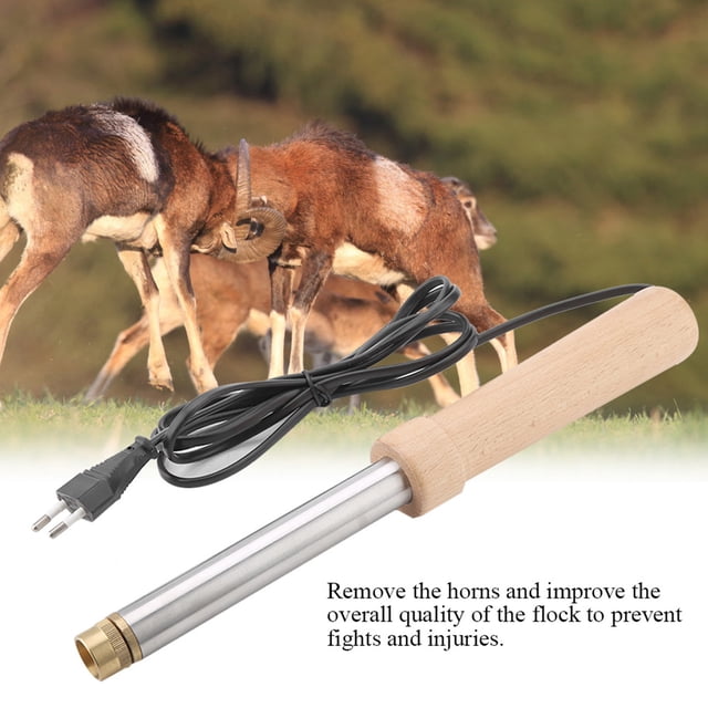 Descornador De Cabras, Descornador Eléctrico De Madera+metal, Marrón+plata 1 Pieza Buena Conducción De Calor 220 V Bloque De Cobre Frontal Ovejas Duraderas Para Ganado