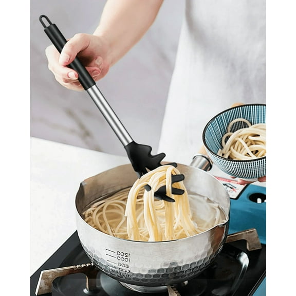 Silicone Pasta Fork, Kitchen Heat Resistant Noodle Spoon Server, BPA Free Spaghetti Strainer, Best Cooking Tools