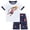 Navy, variant on Hiijoy Toddler Boys Summer Outfits Short Sleeved Graphic T Shirt & Shorts Set, Sizes 3-4T
