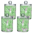 thumbnail image 2 of Hummingbirds and Flowers Cotton Swabs Cans Translucent Plastic Canisters Dustproof Lid for Bathroom Storage, 2 of 7